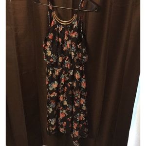 🍒Black floral dress